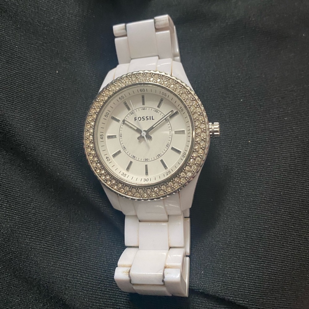 White fossil watch